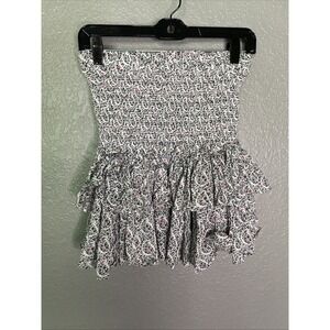 Isabel Marant Etoile‎ Mini Skirt SZ 40/8 Naomi Tiered Feminine White Floral Twee